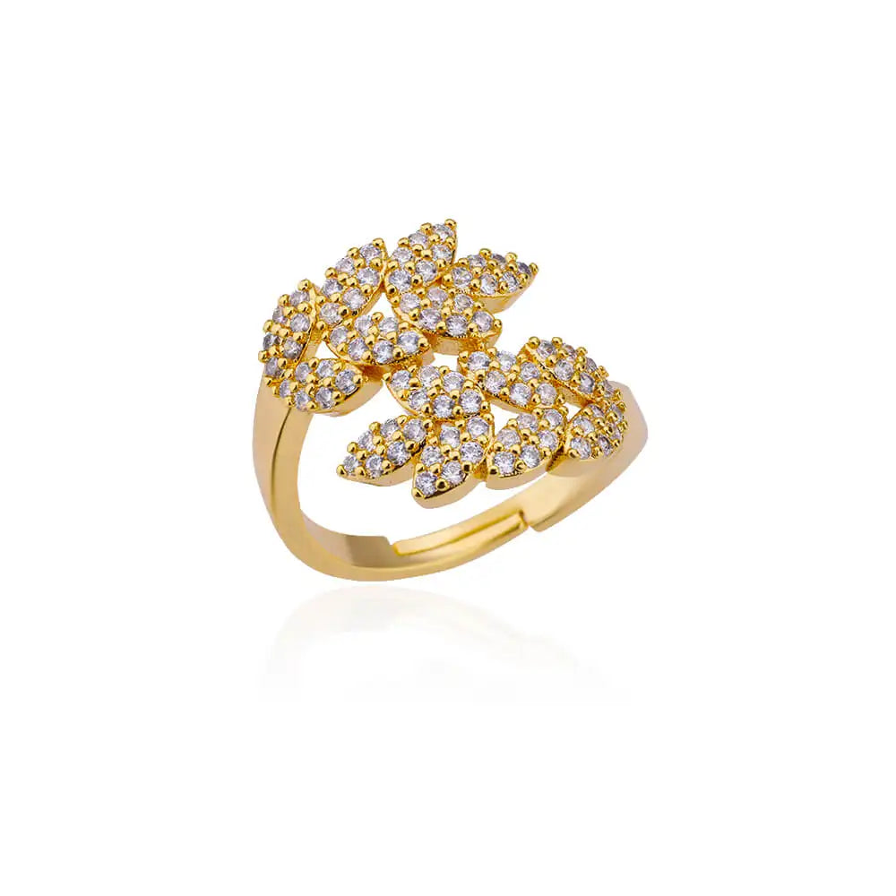 Luxury Rose Flower Zircon Rings For Women Gold Color Stainless Steel Fashion Butterfly Ring 2023 Wedding Aesthetic Jewerly Gift