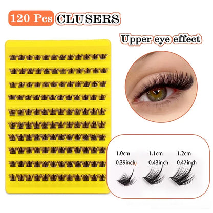 120 Pcs Eyelash Clusters | DIY Natural Wispy Lashes for Home Use