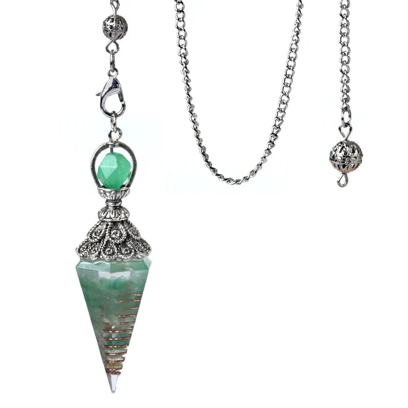 Natural Stone Spirit Pendulum Pendant Latticed Chain