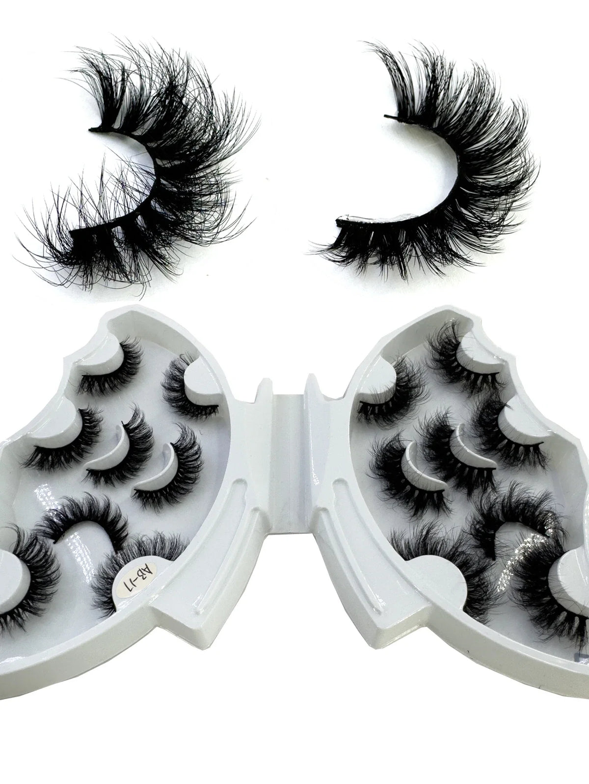 5-8 Pairs Natural Russian Striped Mink Lashes | 3D Volume Wavy False Eyelash Extensions