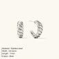 SUNIBI Stainless Steel Stud Earring for Women Gold Color Silver Color Simple Earrings Wives Smooth Thick Hoop Fashion Jewelry