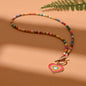 4mm Colorful Stone Choker Necklace for Women | Round Evil Charm Pendant