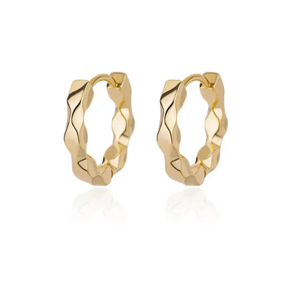 Vintage Round Stainless Steel Hoop Earrings For Women Gold Plated Earring 2023 Trending Statement Ear Jewelry Christmas Gift