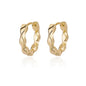 Vintage Round Stainless Steel Hoop Earrings For Women Gold Plated Earring 2023 Trending Statement Ear Jewelry Christmas Gift