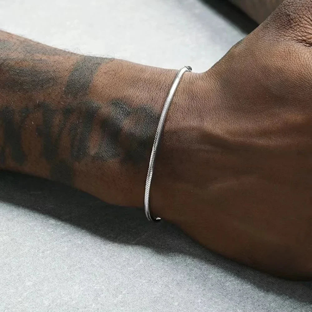 ALIZERO 925 Sterling Silver 3mm Snake Chain Bracelet For Men Women Punk Hip Hop Bracelet Fashion Party Jewelry Wholesale 16-23cm
