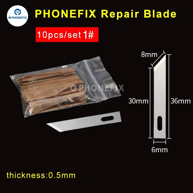 10pcs Precision Scalpel Knife Blades Set | Non-Slip Metal Engraving Craft Knives for Phone PCB DIY Repair