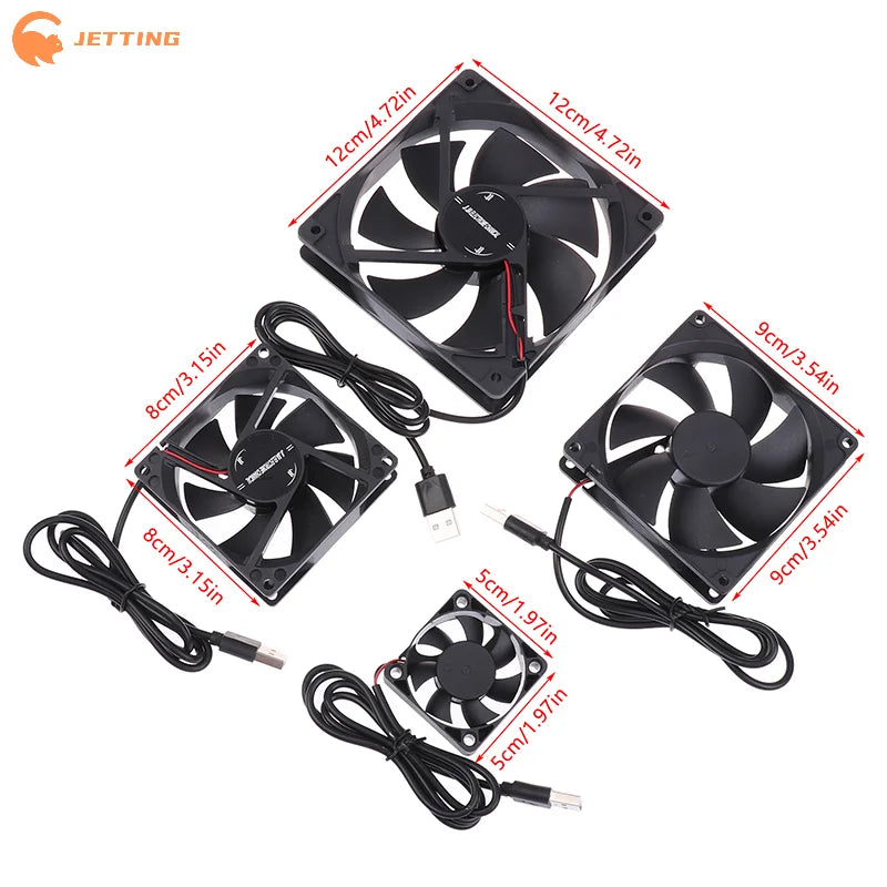 USB Brushless Cooling Fan 5V for Router TV Box Computer | 4 Size Options