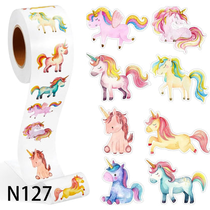 100-500 Animal Stickers Roll | Small Decorative Labels for Photocards and Gifts