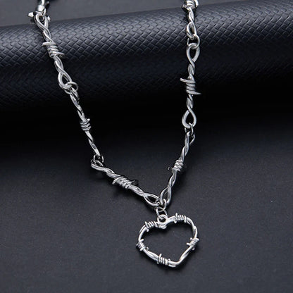 Barbed Wire Choker Necklace | Gothic Punk Thorns Chain for Women