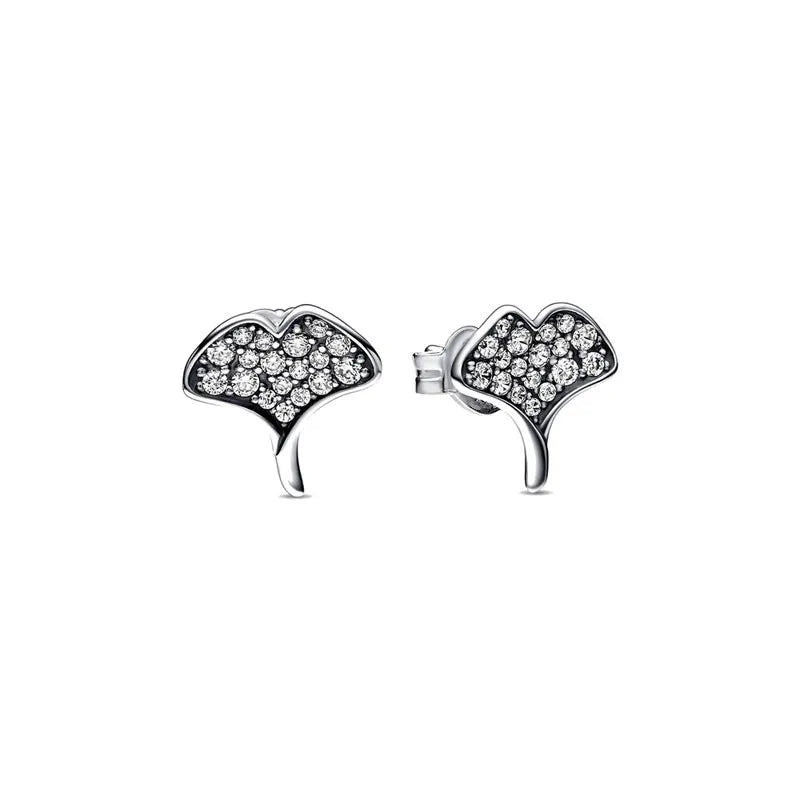 European New 925 Silver Butterfly Flower Stud Earrings, Fit Women's Festival Exquisite Charm Jewelry Gifts
