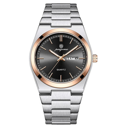 PAAZOMU Ultra Thin Quartz Watch Men Women Minimalist Style Waterproof Luminous Wristwatch Comfortable Strap Daily Office Gift