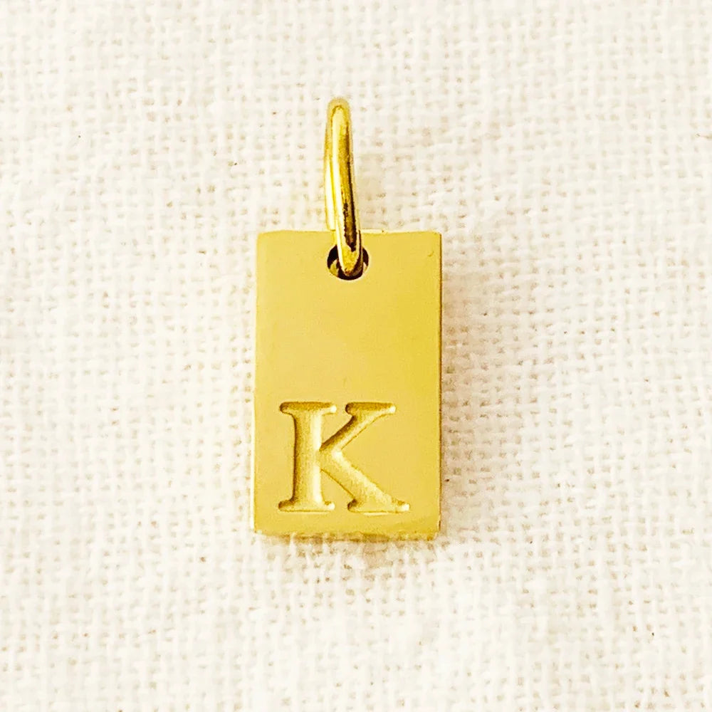 SUNIBI Alphabet Charm Pendant for Necklaces Stainless Steel Jewelry DIY Engraved Lettering Accessories Women's Fashion Jewelry
