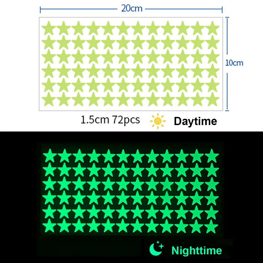Glow In The Dark 3D Stars Moon Wall Stickers | Creative Luminous Room Decor