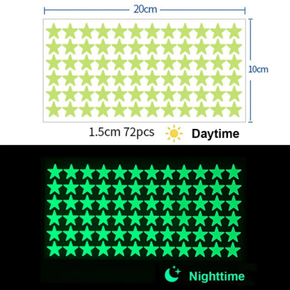 Glow In The Dark 3D Stars Moon Wall Stickers | Creative Luminous Room Decor