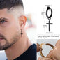 Stainless Steel Cross Earrings for Men | Religious Stud Earrings