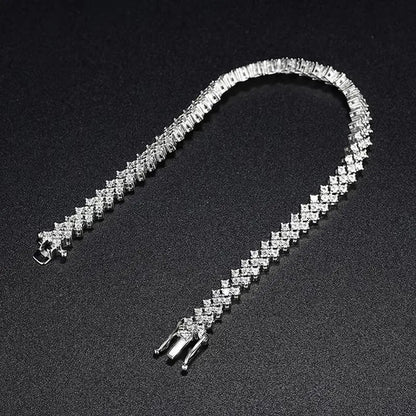 NeeTim Moissanite Tennis Bracelet 925 Sterling Silver Lab Diamond Bracelets with White Gold Plated  Fine Jewelry For Women