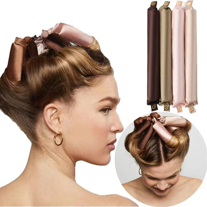 Satin Heatless Hair Curlers | Overnight Flexi Rods for Soft, No-Heat Curls
