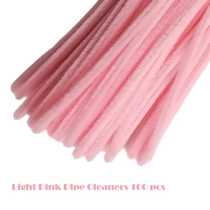 100pcs Pink Pipe Cleaners | Chenille Stems for Crafting