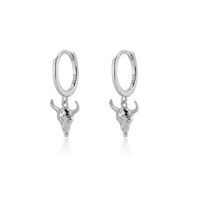 CIAXY Retro Cow Head Earrings for Women Men | 14K Gold Plated Animal Drop Earrings