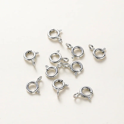 10pcs/ 14K 18K Gold Round Spring Clasp With Jump Ring Open Connect Clasp For DIY Jewelry Necklace Chain Making Accessories