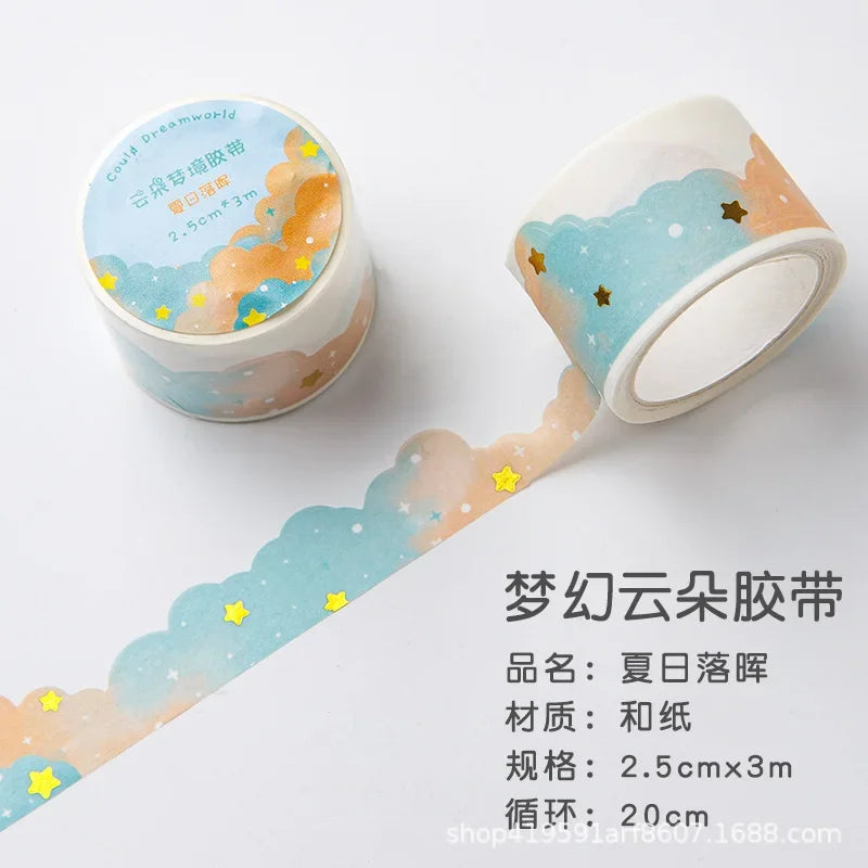 Kawaii Gradient Clouds Washi Tapes | DIY Scrapbooking and Journaling Stickers