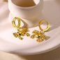 Freshwater Ocean Starfish Shell Hoop Earrings For Women Elegant Stainless Steel Gold Color Aretes Christmas jewelry accessories