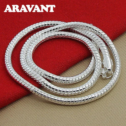 Aravant 925 Silver 1MM/2MM/3MM Snake Chain Necklace For Men Women Pendant Fashion Jewelry