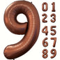 40 Inch Foil Number Balloon Set | Brown Birthday Party Decoration