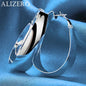 ALIZERO 925 Sterling Silver Earrings Simple Round Circle Hoop Earrings For Woman Fashion Wedding Engagement Charm Jewelry Gifts