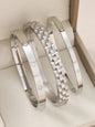 1pc 18K Gold Plated Stainless Steel Stackable Bracelet With Chain And Clover Design, Fashion Style For Women, Suitable For Casua