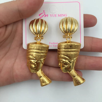Simple Fashion Earrings for Women Girl Geometric Dubai Gold Plated Drop Earrings Exquisite Creative Wedding Bride Jewelry Party