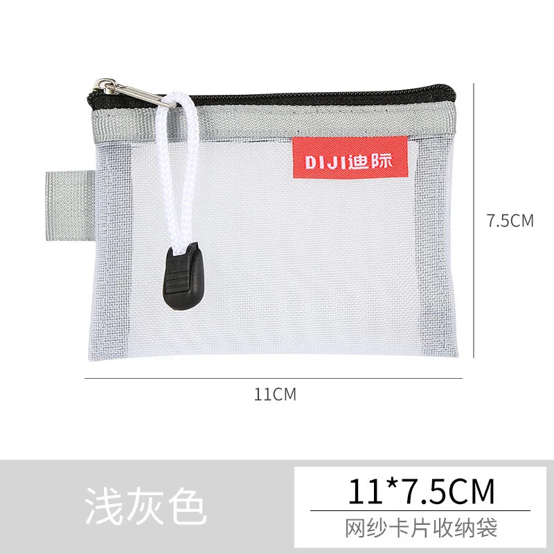 Mini Mesh Zipper Card Pouch | Transparent ID and Credit Card Storage Bag