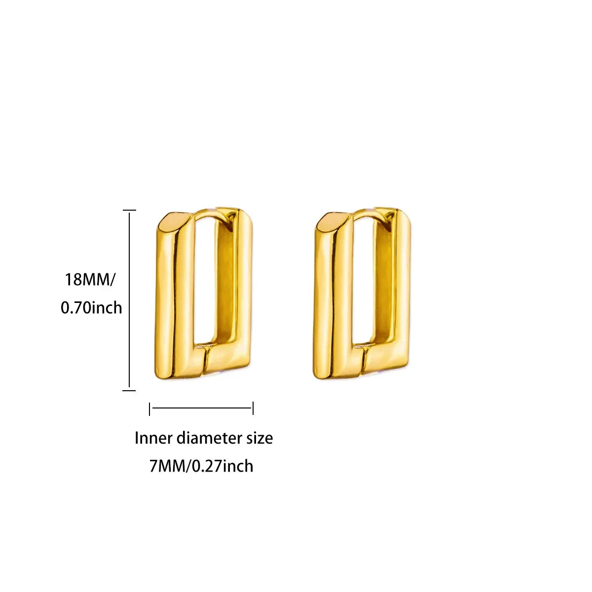 Elegant Square Earrings for Women Girls Stainless Steel Hoop Earrings Luxury Wedding Engagement Aesthetic Jewerly aretes