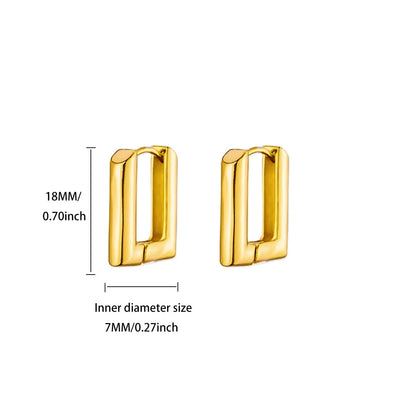 Elegant Square Earrings for Women Girls Stainless Steel Hoop Earrings Luxury Wedding Engagement Aesthetic Jewerly aretes