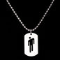 1pcs New Hollow-out Pendant Simple Stainless Steel Figurine Necklace Hip-hop Trend Military Pendant Sweater Chain