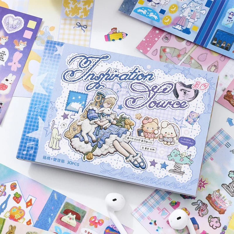 Mr. Paper Duplex Sticker Book 30 Sheets | Korean Cute Style Creative Handbook Material