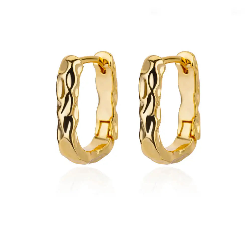 Vintage Round Stainless Steel Hoop Earrings For Women Gold Plated Earring 2023 Trending Statement Ear Jewelry Christmas Gift