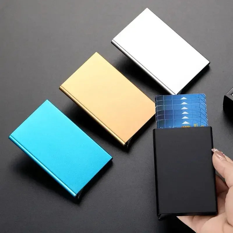 RFID Blocking Metal Wallet | Slim Pop Up Card Holder for Men and Women