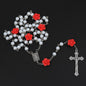 Catholic Rosary Beads Rosary Necklace Christian Praying 6MM Pearl Beads Long Y Chain Cross Pendant For Women Religiou Jewelry