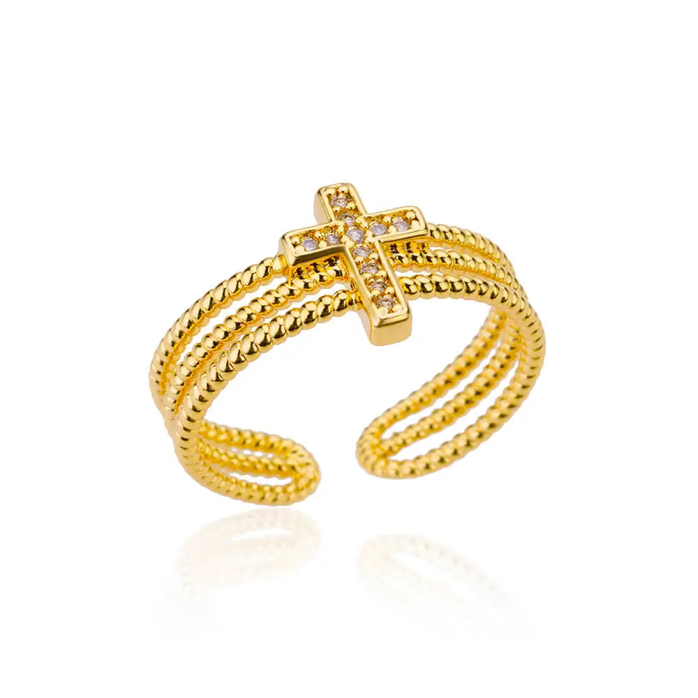 Zircon Flower Shaped Rings For Women Stainless Steel Open Ring Fashion Korean New Wedding Jewerly Gift