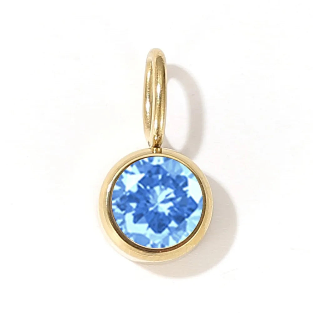 12 Color Birthstone Pendant Month Zirconia for Necklace Color Stone DIY Charms Accessories Birthday Gift Jewelry