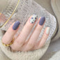 24Pcs/Box Charming Pink Flame Short Fake Nails press on Square Head Full Cover Detachable