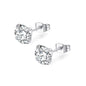 Stainless Steel Cubic Zirconia Stud Earrings | Screw-Back CZ Earrings for Women and Men