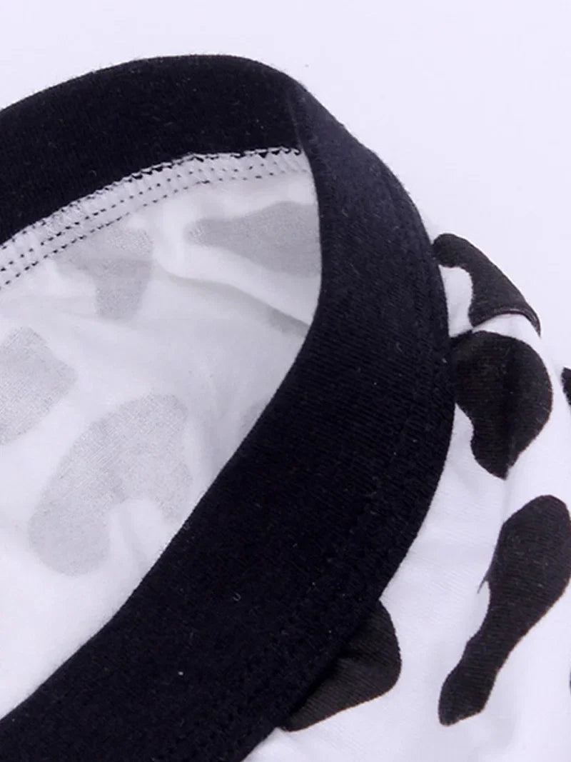 Men Sports Boxers Underwear Underpants Sport Black  L XL XXL Cartoon Cow Printing Ventilate Fashion Fitness Casual Comfortable