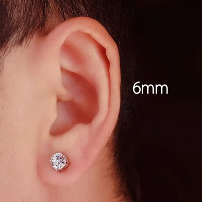 Magnetic Stud Earrings for Men and Women | Non Pierced Crystal Clip On Earrings