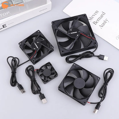 USB Brushless Cooling Fan 5V for Router TV Box Computer | 4 Size Options