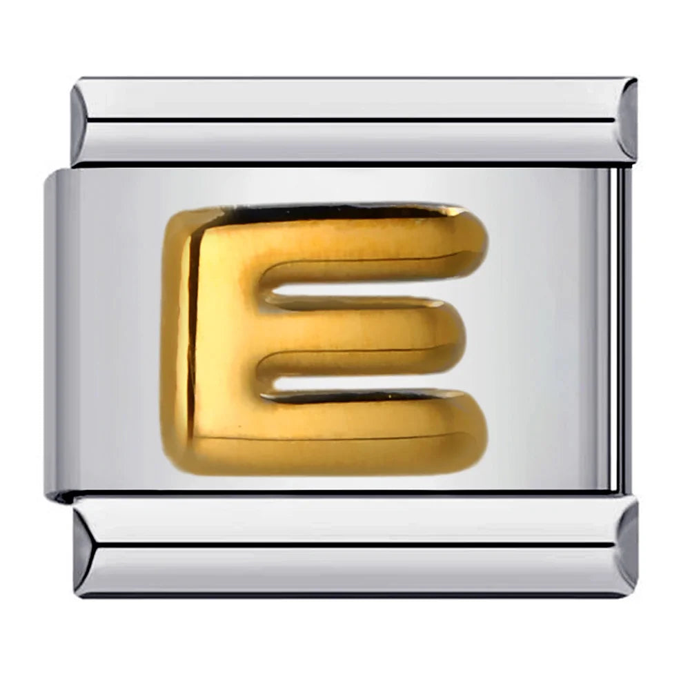 Trendy Italian Charms Bracelet 26 English A-Z Letter Name Custom Gold Color DIY Jewelry Making Gift Hand Bangle Chain Jewellry