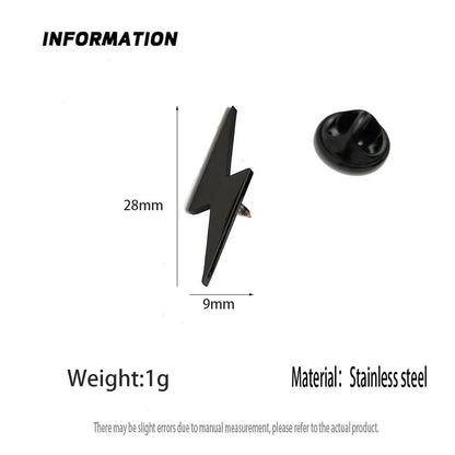 Creative lightning shape stainless steel brooch, waterproof and non-fading badge set, suit lapel pin, wedding party wearing