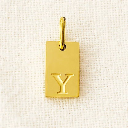 SUNIBI Alphabet Charm Pendant for Necklaces Stainless Steel Jewelry DIY Engraved Lettering Accessories Women's Fashion Jewelry