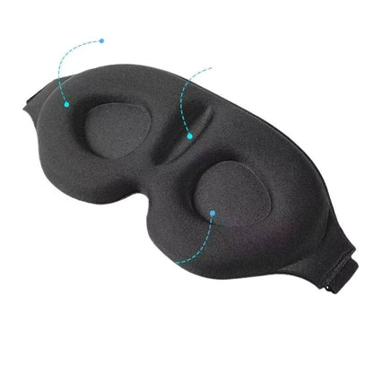 3D Contoured Sleep Mask | Memory Foam Blackout Eye Shade for Deep Rest